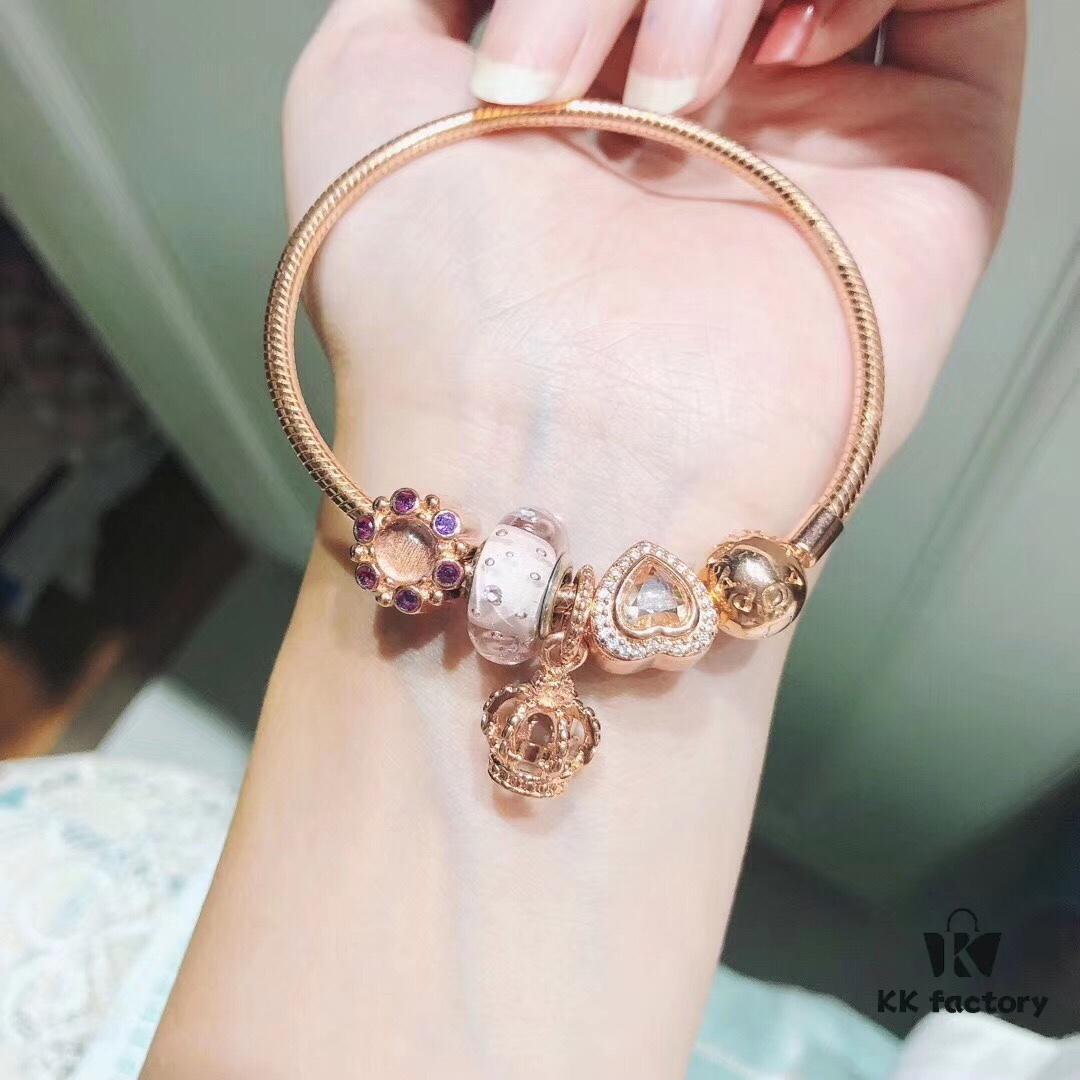 Pandora Pink Bubble Rose Crown New Arrival! High-Quality Replica with Authentic Materials, Perfect Craftsmanship Comparable to Original