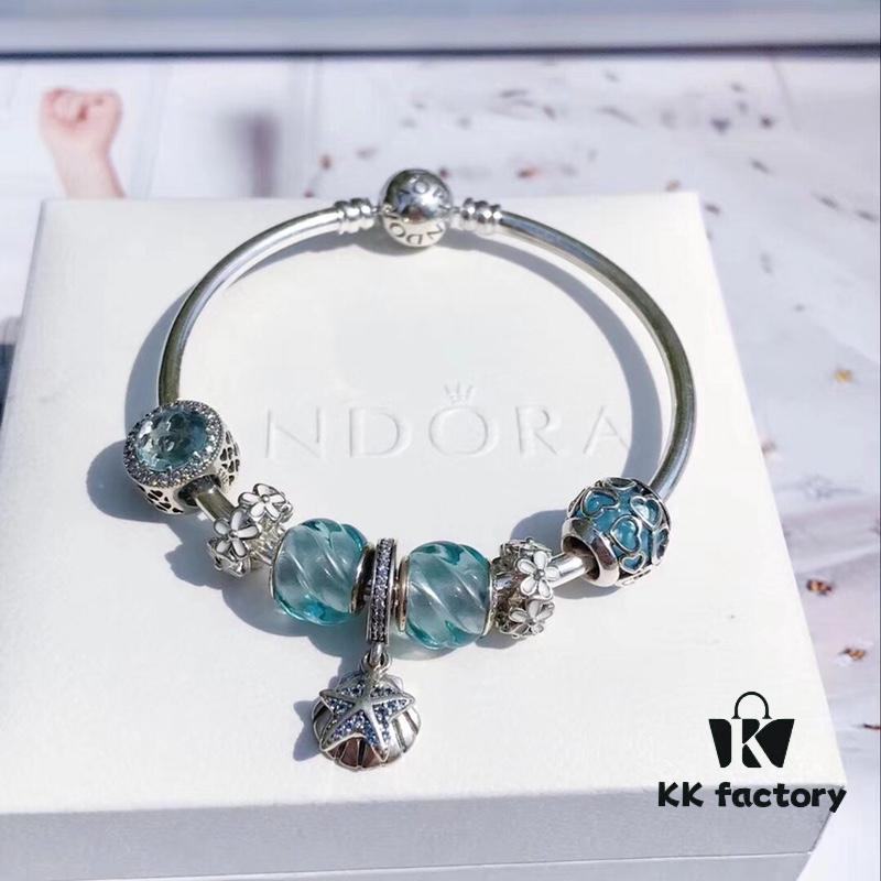 Pandora Pandora Aqua Blue Spiral Sparkling Diamond Star New Arrival! Made with counter materials for a one-to-one perfect replication, quality comparable to official store products!