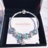 Pandora Pandora Aqua Blue Spiral Sparkling Diamond Star New Arrival! Made with counter materials for a one-to-one perfect replication, quality comparable to official store products!