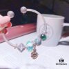 Pandora Rainbow Love New Arrival! High-Quality Replica with Original Materials, Featuring Colorful Glass Beads, Sparkling Green Charms, Square Cat's Eye, and Diamond-Cut Green Cat's Eye Pendant Symbolizing Beautiful Love