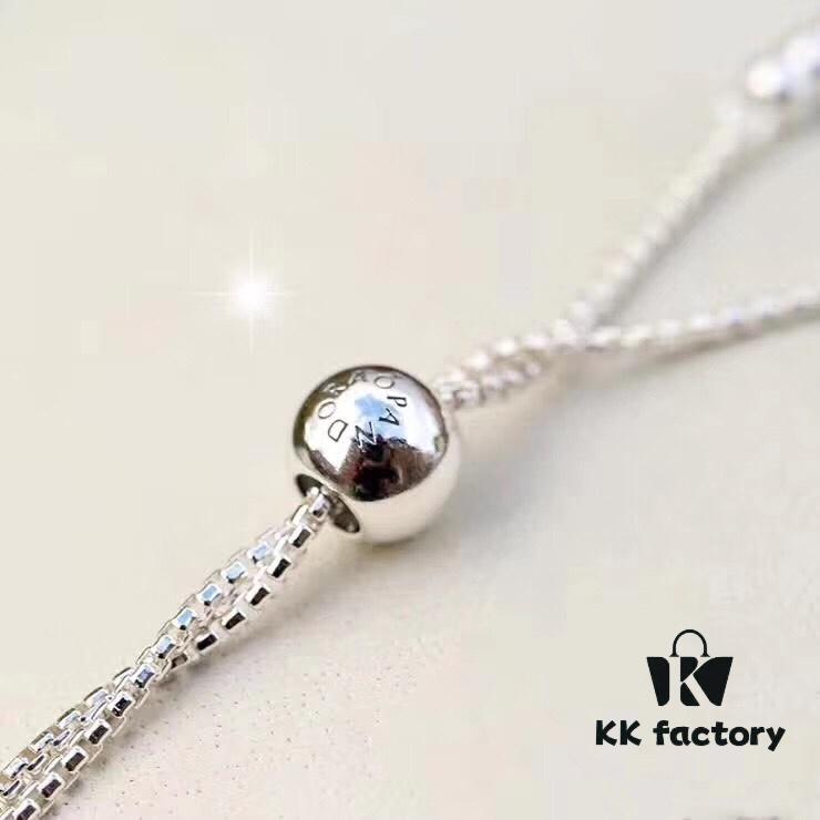 M7 Pandora Bead Bangle Bracelet - PANDORA 925 Sterling Silver Linked Bead Bracelet, Simple, Elegant, and Fashionable