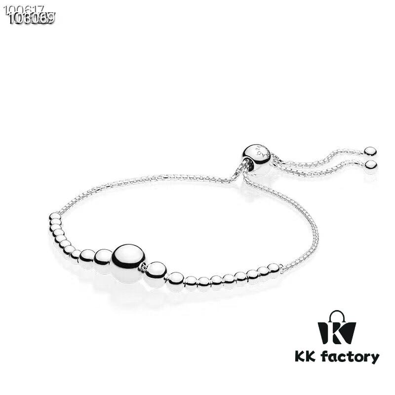 M7 Pandora Bead Bangle Bracelet - PANDORA 925 Sterling Silver Linked Bead Bracelet, Simple, Elegant, and Fashionable