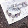 Pandora Pandora Silver Deep Purple Heart Key New Arrival! Highest Quality on Market, Supports Counter Cleaning! Made with Counter Materials for Perfect 1:1 Replication! Imported Original Thai Silver Wire with Deep Purple Glass, Sparkling Deep Purple Cat's Eye, Sparkling Purple Clasp, Heart Key Pendant. S925 Silver Comes with Official Packaging!