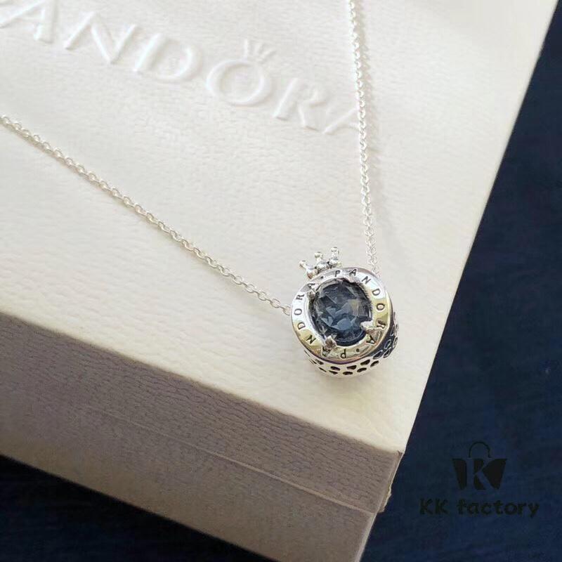 O-Shaped Ocean and Crown Star Pendant Necklace, Pandora Style