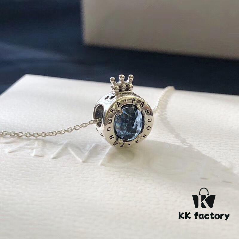 O-Shaped Ocean and Crown Star Pendant Necklace, Pandora Style