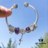 Pandora Pandora Purple Heart Key 🔑 New Arrival! Made with Counter Material for One-to-One Perfect Craftsmanship, Quality Rivals Official Stores!