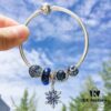 Pandora Icy Snowflake New Arrival! Brilliant Blue Faceted Glass, Sparkling Diamond-Cut Blue Cat's Eye, Cross Snowflake Charm, Full Diamond Blue Bead with Sparkling Blue Snowflake Pendant. Made with S925 Silver and Authentic Store Packaging!