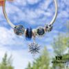 Pandora Icy Snowflake New Arrival! Brilliant Blue Faceted Glass, Sparkling Diamond-Cut Blue Cat's Eye, Cross Snowflake Charm, Full Diamond Blue Bead with Sparkling Blue Snowflake Pendant. Made with S925 Silver and Authentic Store Packaging!