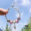 Pandora Peach Blossom Confession Balloon New Arrival! Pink Peach Blossom Glass Beads, Sparkling Cat's Eye Beads, Cherry Blossom and Daisy Design with Mickey Mouse Confession Balloon Pendant, S925 Silver Jewelry Set