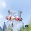 Pandora Peach Blossom Confession Balloon New Arrival! Pink Peach Blossom Glass Beads, Sparkling Cat's Eye Beads, Cherry Blossom and Daisy Design with Mickey Mouse Confession Balloon Pendant, S925 Silver Jewelry Set