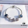 Pandora Fall New Arrival Deep Blue Sparkling Heart Design Necklace