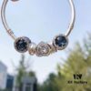 Pandora Fall New Arrival Deep Blue Sparkling Heart Design Necklace