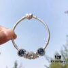 Pandora Fall New Arrival Deep Blue Sparkling Heart Design Necklace