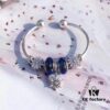 Pandora Icy Blue Snowflake ❄️ New Arrival! Premium Replica with Authentic Materials – Sparkling Faceted Glass, Rhinestone Snowflakes, Heart-shaped Snowflake Charm, Classic Open Bangle Design in S925 Silver with Official Packaging