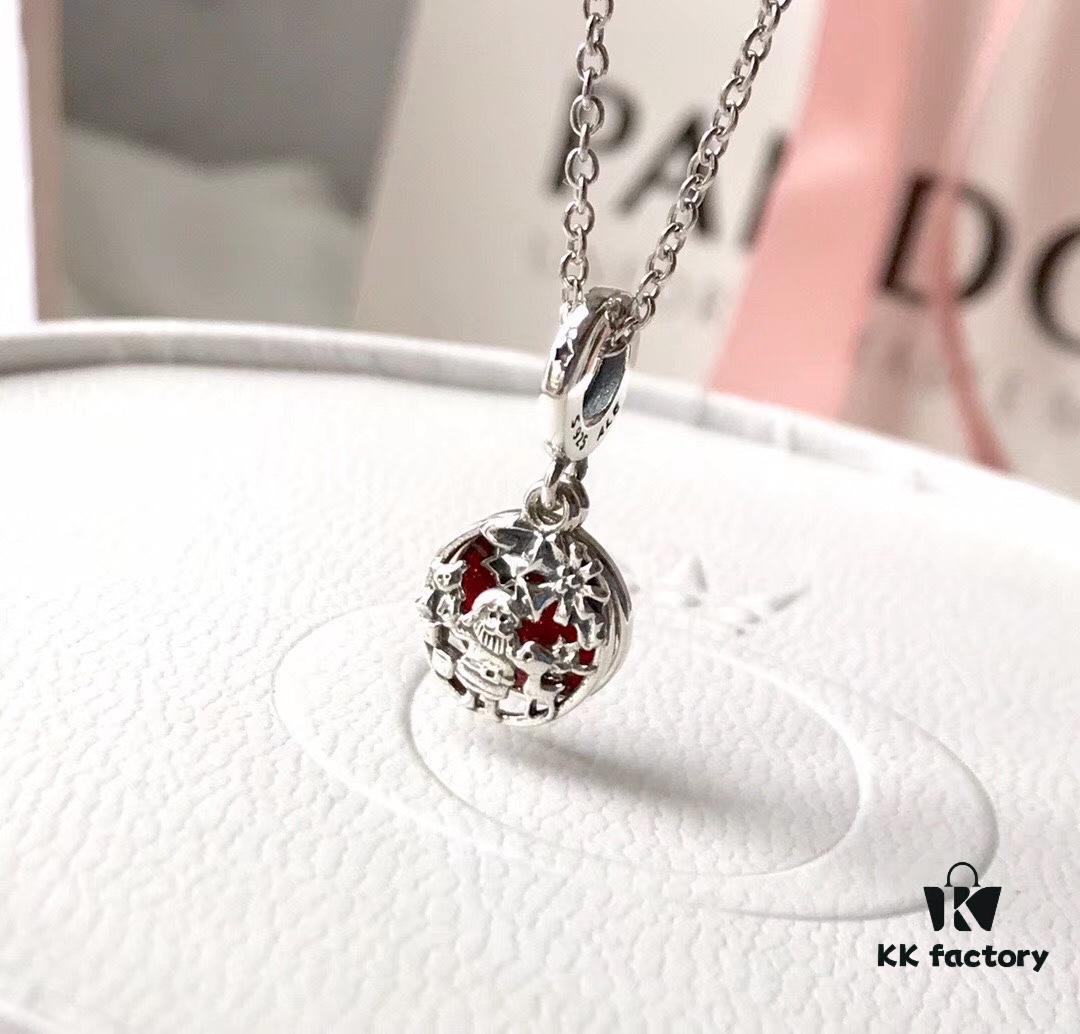 New Arrival Pandora Style Christmas Double Charm with Engraved Santa, Reindeer, Love Peace Joy Design