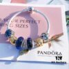 Pandora Pandora Silver Wire Sparkling Blue Key 🔑 New Arrival! Perfectly crafted with boutique materials, one-to-one replication, quality comparable to official store products! Nocturnal silver wire with sparkling blue glass, 14K gold-plated ingot charm, lucky pouch, star and moon ☪️ beads, multicolor key 🔑 pendant, S925 silver with original boutique packaging! 🍃🌺