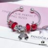 Pandora Pandora Big Red Christmas 🎄 Magic Bell 🔔 New Arrival! Made with counter materials, perfectly crafted one-to-one, quality comparable to counter products. Featuring red faceted glass, sparkling diamond-like devil fruit, fairy tale pumpkin carriage, apple 🍎 fruit, and Christmas magic bell pendants paired with a classic open bangle design. S925 silver comes with official counter packaging! 🍃🌺