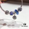 Pandora Pandora Blue Star and Moon New Arrival! Highest Quality on Market, Supports Counter Cleaning! Made with Counter Materials, Perfect 1:1 Craftsmanship! Thai Imported Original Silver Wire with Blue Glass, Hollow Star and Moon Bead, I Love You Round Bead, Blue Luster Bead, Deep Star and Moon Pendant. S925 Silver with Official Packaging!