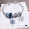 Pandora Pandora Shimmering Blue Snowflake ❄️ New Arrival! Perfectly crafted with counter materials, one-to-one replication, quality comparable to official store products! Featuring faceted shimmering blue glass, sparkling diamond-cut beads, openwork star and moon design, symbolic dream-catcher pendant, blue snowflake ❄️ charm. Comes with original counter packaging!