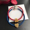 Pan Family New Year Matching Red String Bracelets, Red and Blue Couple Set, Symbolizing Undying Love, 925 Sterling Silver with 18K Thick Gold Plating, Customizable Size