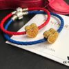 Pan Family New Year Matching Red String Bracelets, Red and Blue Couple Set, Symbolizing Undying Love, 925 Sterling Silver with 18K Thick Gold Plating, Customizable Size