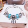 Pandora Night Glow Mint Dreamcatcher Necklace – High-Quality Reproduction with Authentic Materials