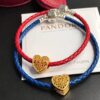 Pan Family New Year Matching Red String Bracelets, Red and Blue Couple Set, Symbolizing Undying Love, 925 Sterling Silver with 18K Thick Gold Plating, Customizable Size
