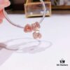 Pandora Rose Shining Heart New Arrival! ZP Material, Exquisite Craftsmanship, Quality Comparable to ZP! Rose Pink Heart with Sparkling Double Hearts, Comes with Packaging!