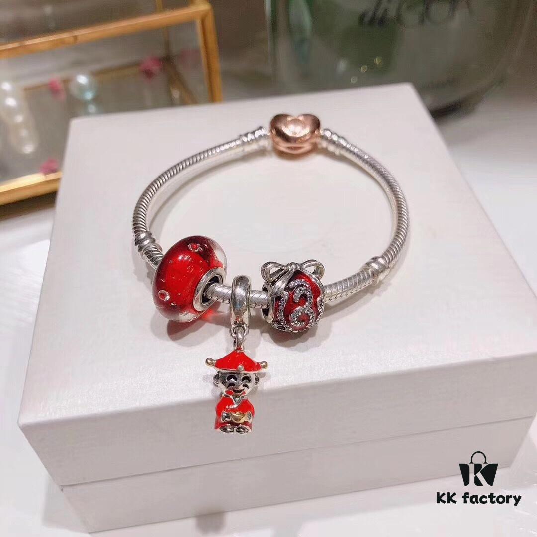 Pandora Red Fortune God Pendant - New Arrival, High-Quality Replica with Authentic Materials