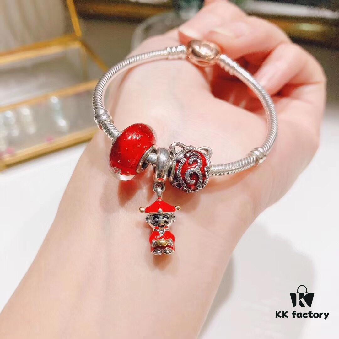Pandora Red Fortune God Pendant - New Arrival, High-Quality Replica with Authentic Materials