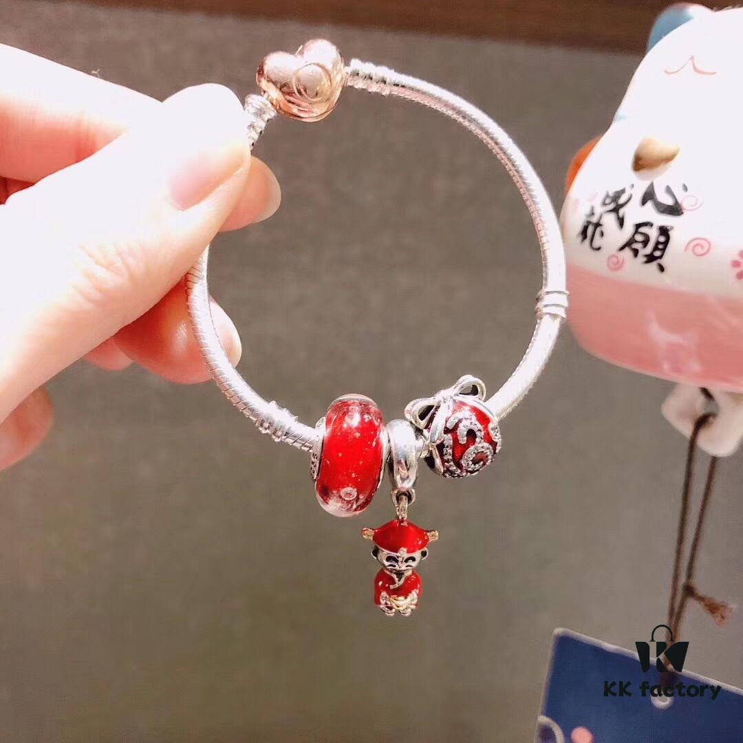 Pandora Red Fortune God Pendant - New Arrival, High-Quality Replica with Authentic Materials