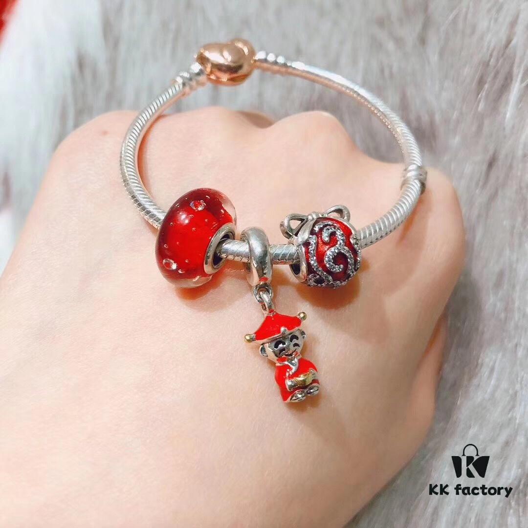 Pandora Red Fortune God Pendant - New Arrival, High-Quality Replica with Authentic Materials
