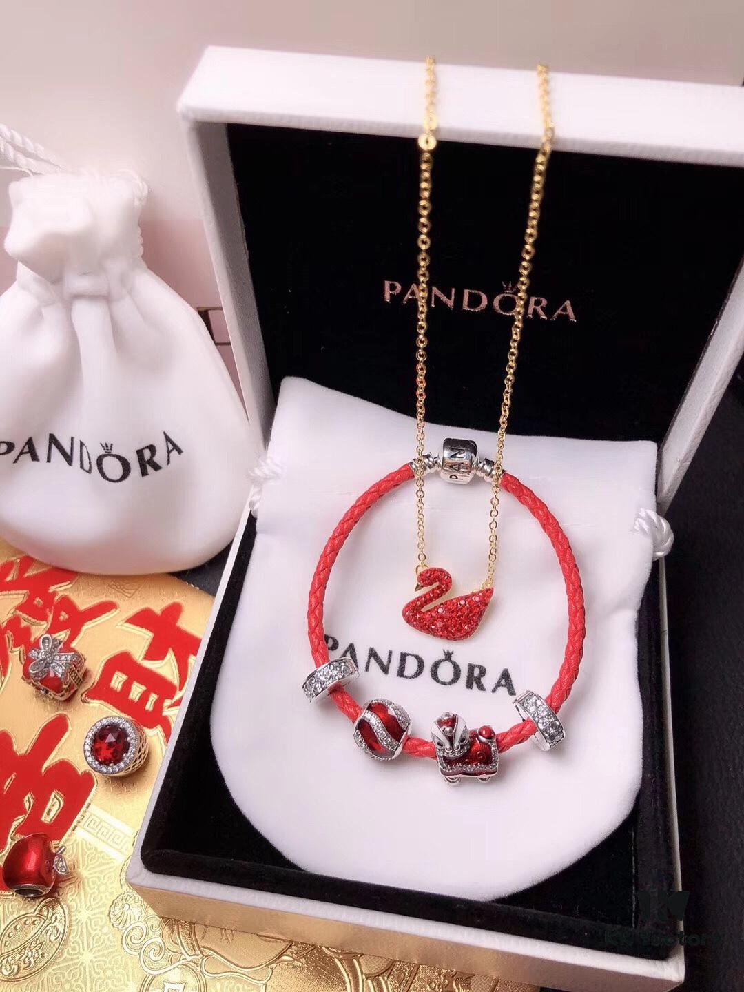 Pandora New Year Flash Sale: Red Swan Necklace + Pandora Red String Bracelet Set