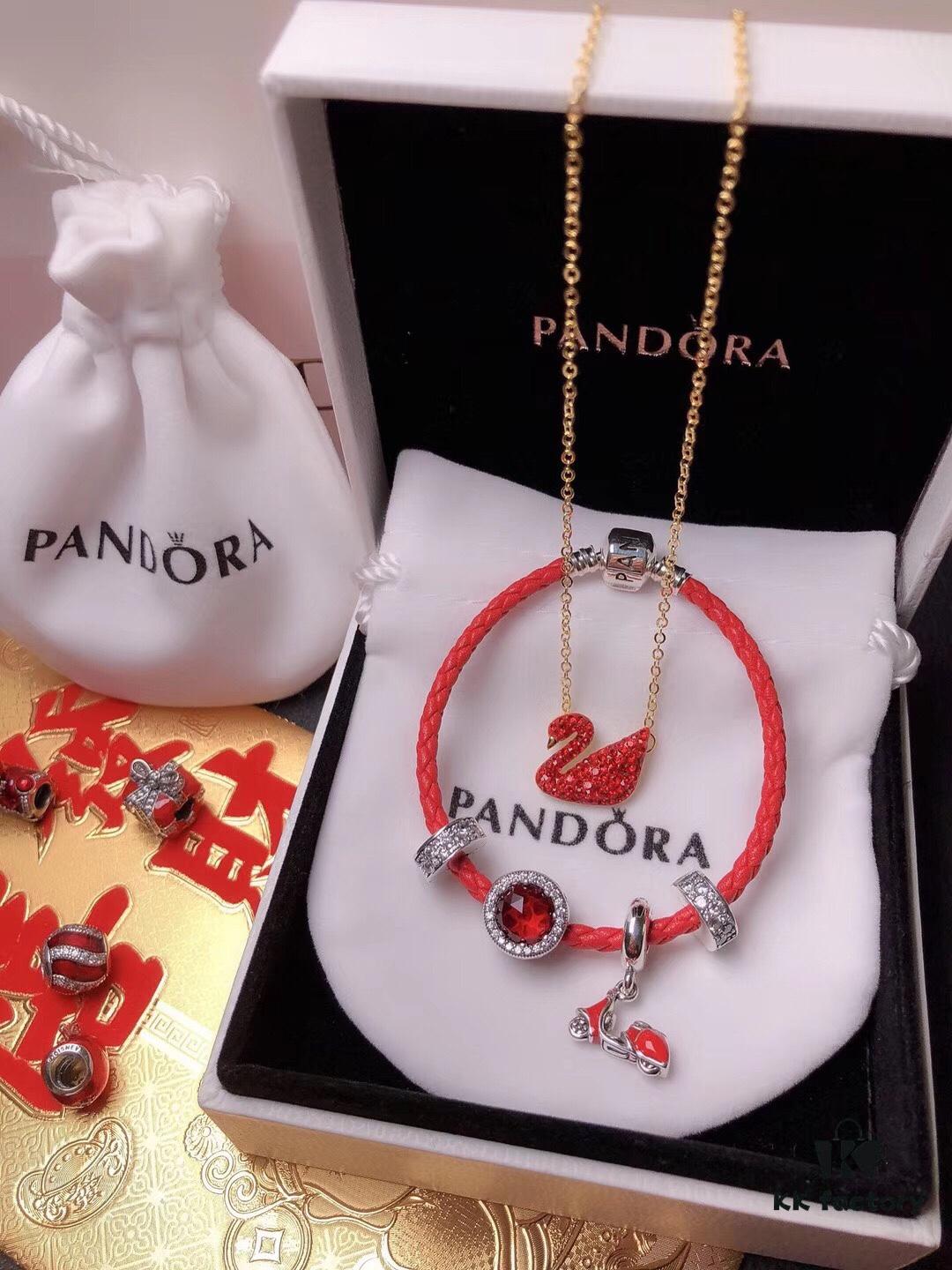 Pandora New Year Flash Sale: Red Swan Necklace + Pandora Red String Bracelet Set