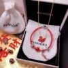 Pandora New Year Flash Sale: Red Swan Necklace + Pandora Red String Bracelet Set