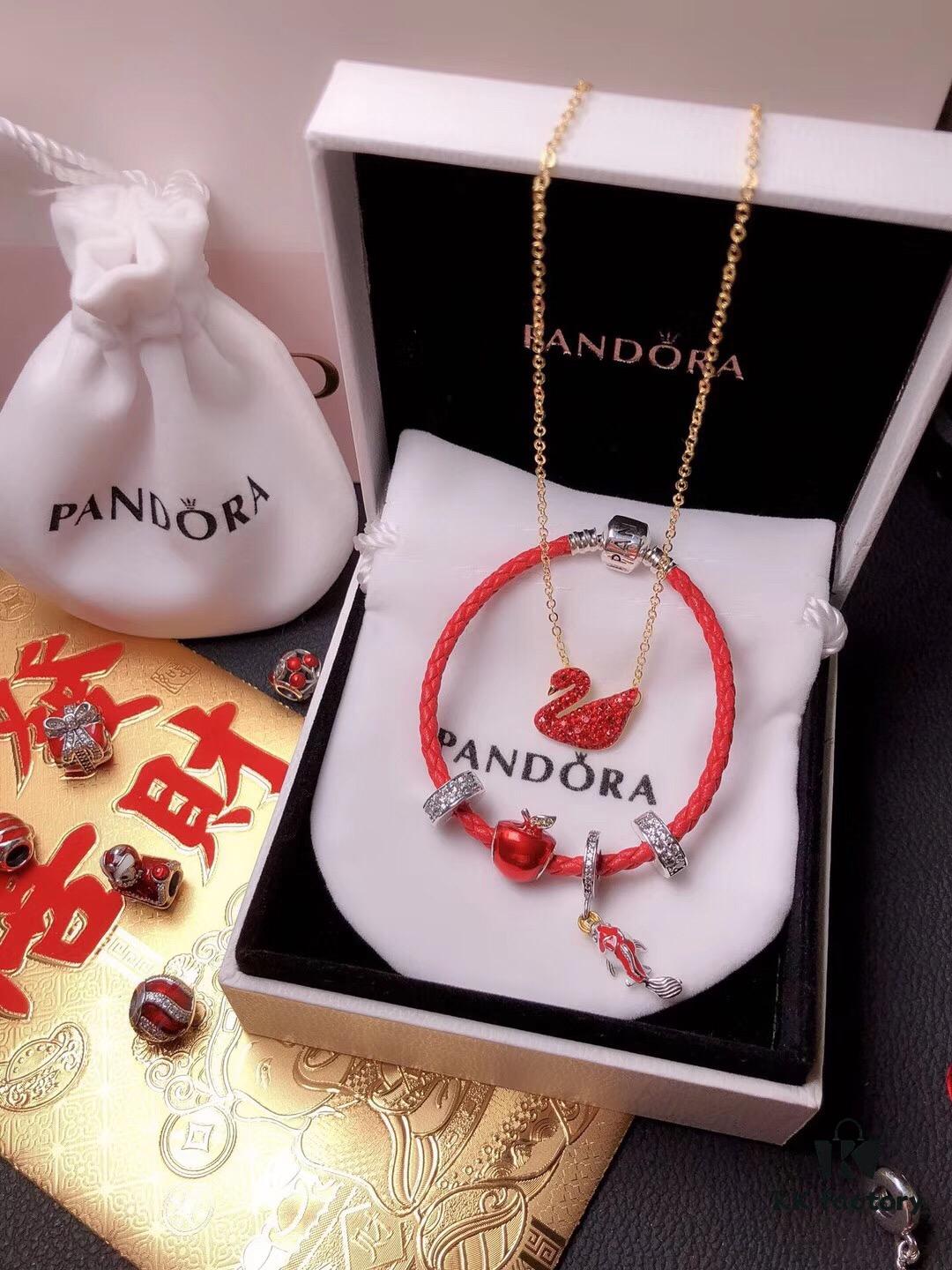 Pandora New Year Flash Sale: Red Swan Necklace + Pandora Red String Bracelet Set