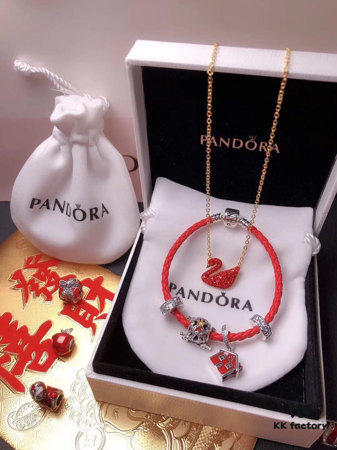 Pandora New Year Flash Sale: Red Swan Necklace + Pandora Red String Bracelet Set