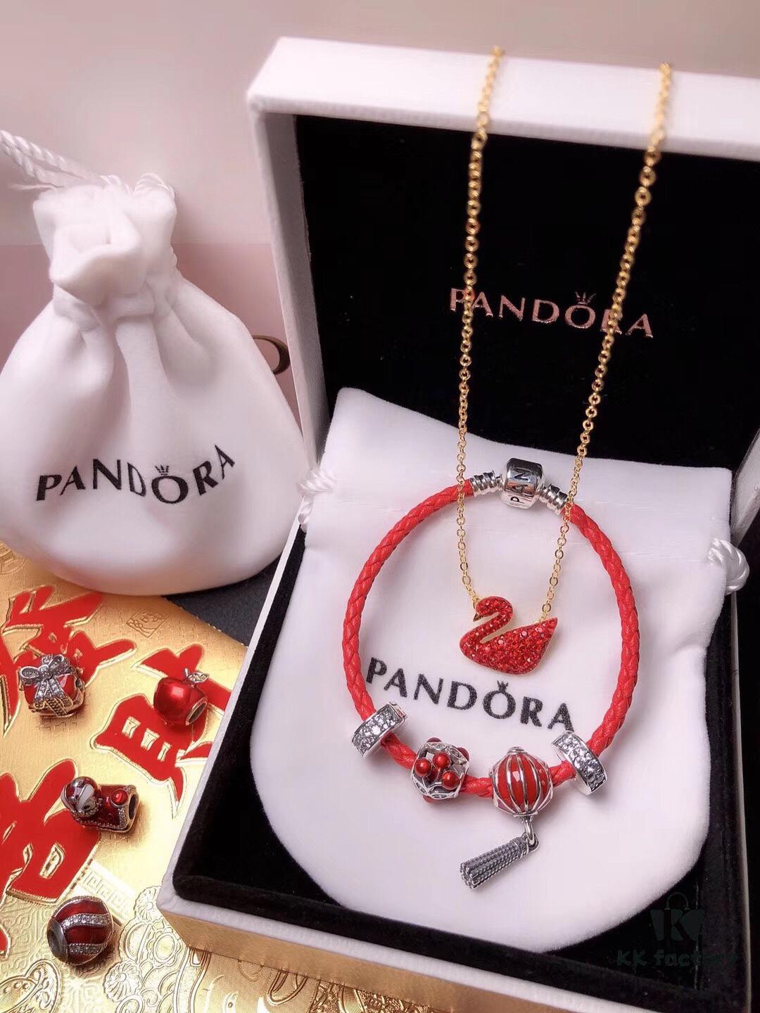 Pandora New Year Flash Sale: Red Swan Necklace + Pandora Red String Bracelet Set