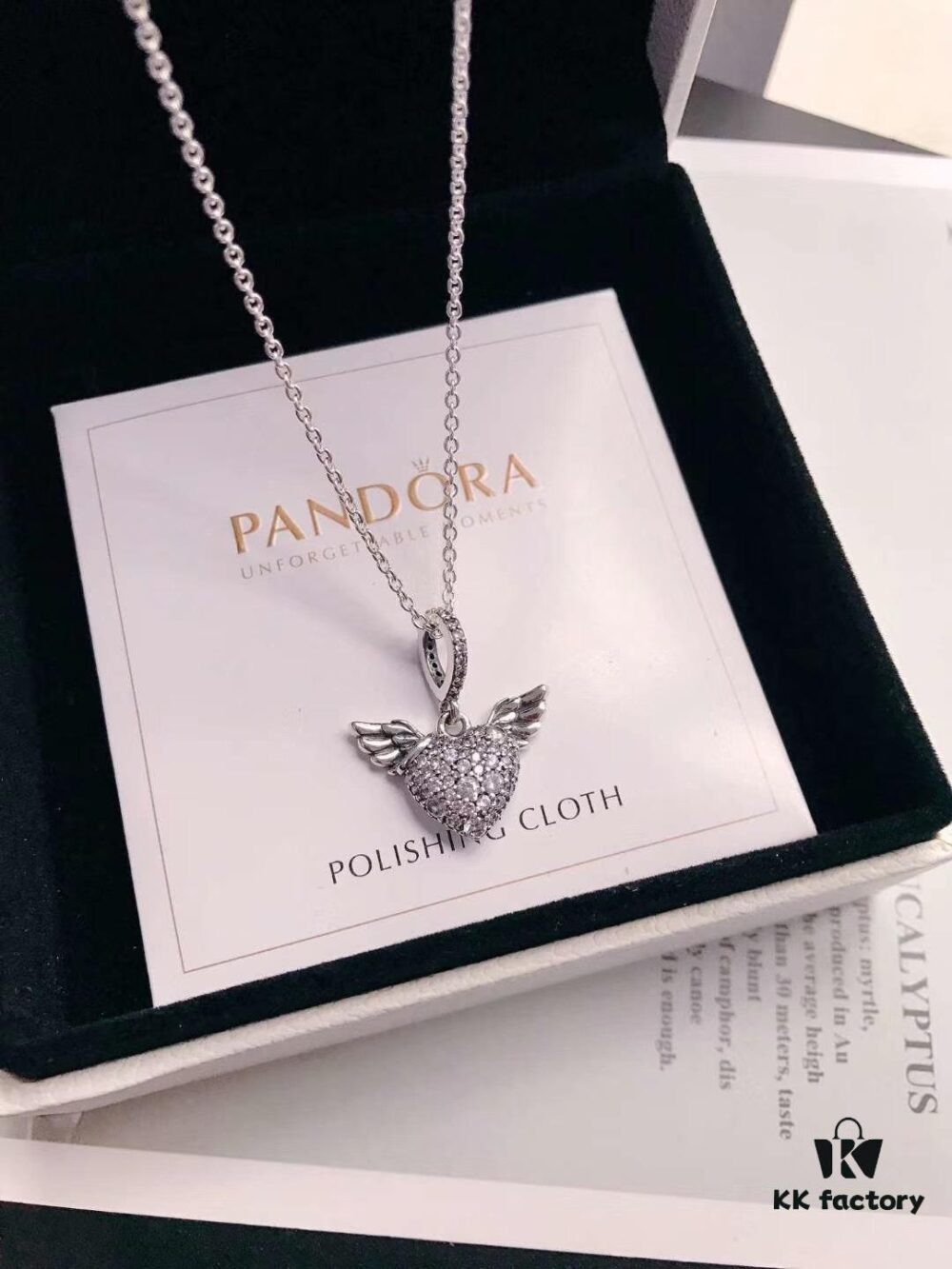 Pandora Latest Angel Wings Micropaved Diamond Necklace in 925 Silver with Sparkling Stone Accents