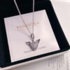 Pandora Latest Angel Wings Micropaved Diamond Necklace in 925 Silver with Sparkling Stone Accents