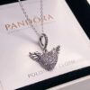 Pandora Latest Angel Wings Micropaved Diamond Necklace in 925 Silver with Sparkling Stone Accents