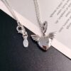 Pandora Latest Angel Wings Micropaved Diamond Necklace in 925 Silver with Sparkling Stone Accents