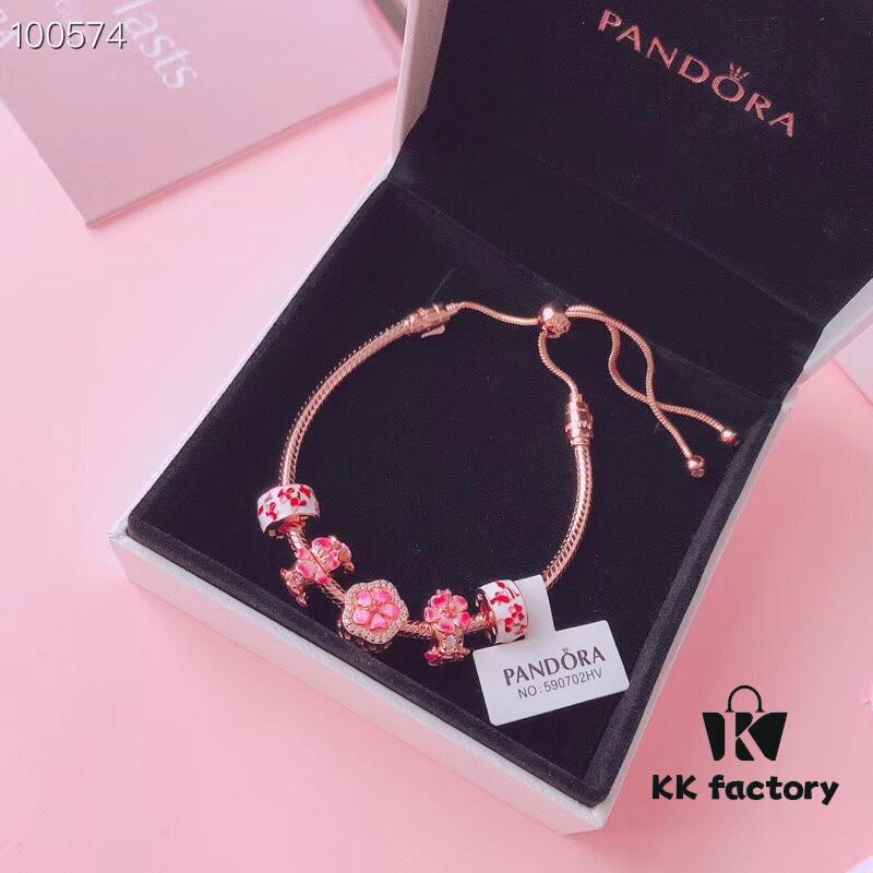 Pandora Manman Peach Blossom Series 'Blooming Splendor' Adjustable Bracelet