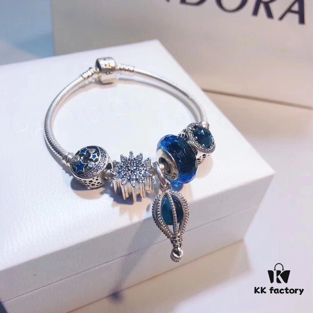 Pandora Blue Hot Air Balloon New Arrival! Premium Craftsmanship with Authentic Materials, Exquisite Cut Glass and Sparkling Rhinestones
