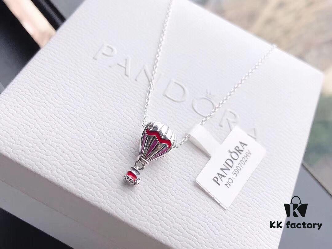 Exclusive 👏 Pandora's Latest 'Red Hot Air Balloon' Necklace Set from Official Website, 925 Silver Hot Air Balloon Charm Adorned with Sweet Pink and White Accents 💕 Symbolizing a Slow-Living Lifestyle and Big, Real Dreams… Exquisitely Enchanting ✨✨