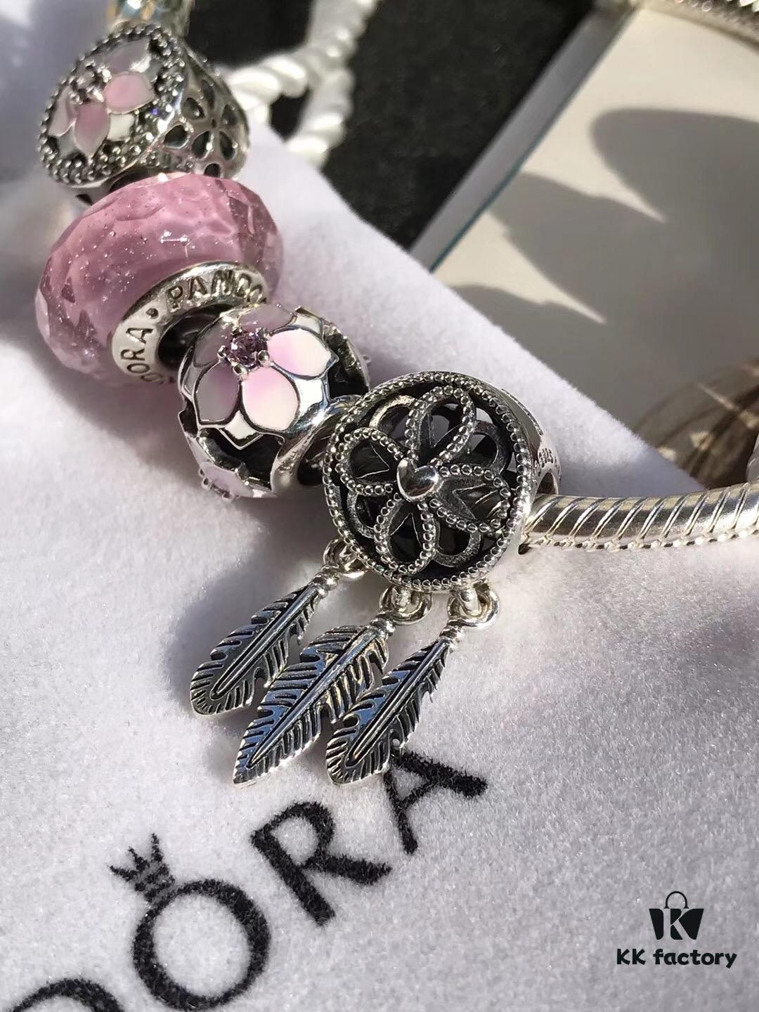 Pandora • Peach Blossom Series • Genuine 925 Sterling Silver Bracelet with Enamel and Zirconia Detail