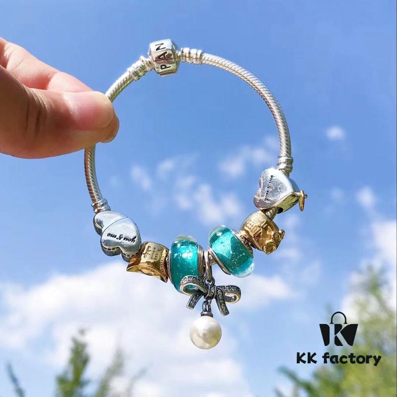 Pandora Night Glow Mint Pearl Bow New Arrival! 1:1 Perfect Craftsmanship with Counter Materials, Quality Comparable to Official Stores!