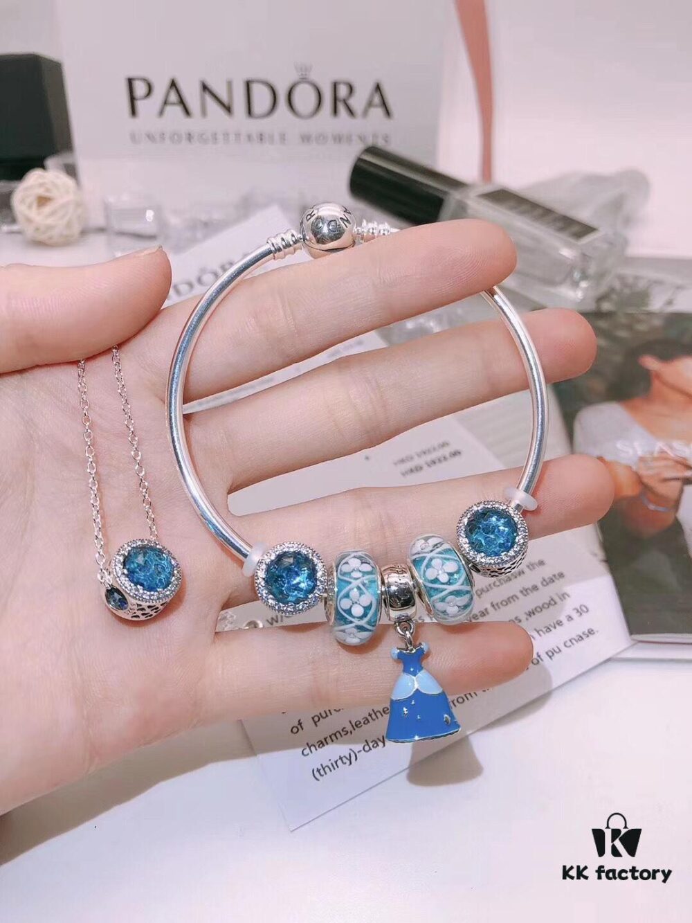 Pandora Elegant Set (Bracelet + Necklace) with Full Counter Packaging - 9 Stylish Choices for You