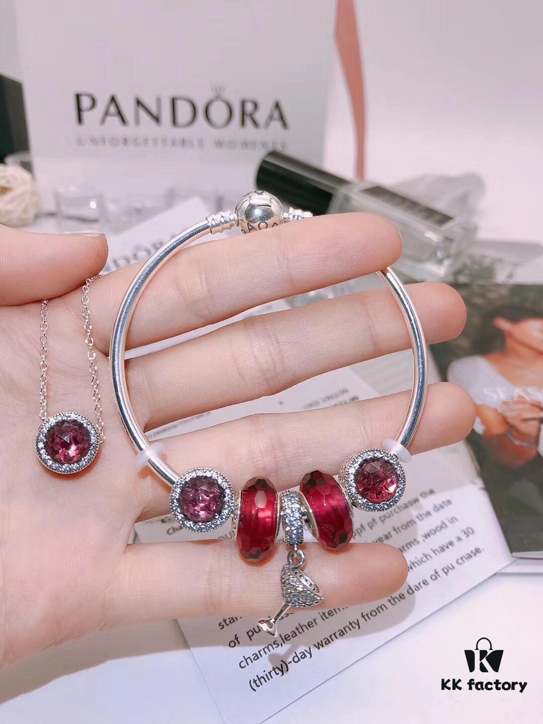 Pandora Elegant Set (Bracelet + Necklace) with Full Counter Packaging - 9 Stylish Choices for You