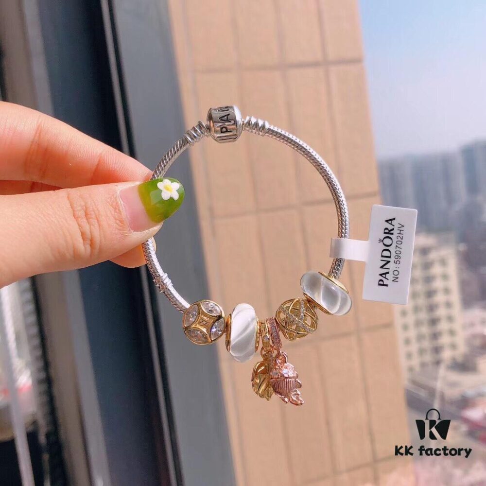 Autumn New Arrival ✨ Pandora Official Website Same Style 'Sparkling Leaf' 🍃 Tree Snake Chain Bracelet Set